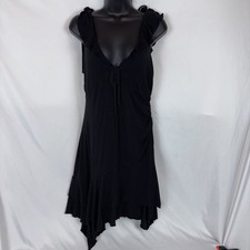 Wild Fable Ruffle Strap Sleeveless Black Ruffled Side Cinched Mini Dress Size S