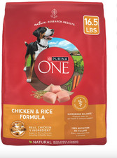 Purina One Alimento Seco para Perros Adultos Alto en Proteínas, Pollo y Arroz Real, 16.5LB