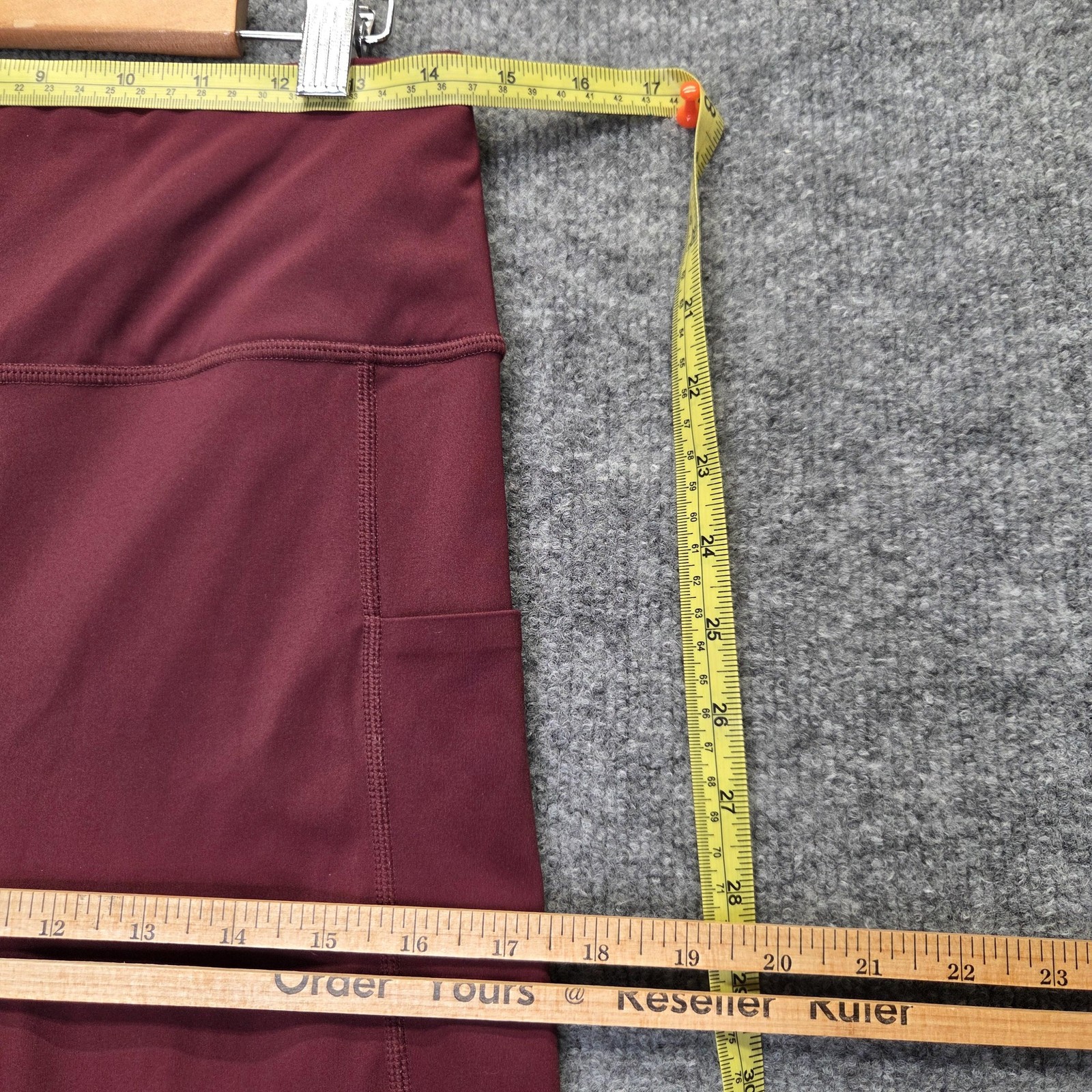 OUGES Leggings Womens XL Burgundy High Waisted Yo… - image 6