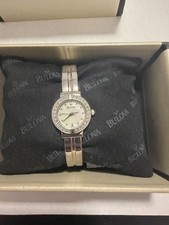 Bulova Womens Watch 20mm White MOP Dial 96T09 Crystal Bezel New Battery 7.25"