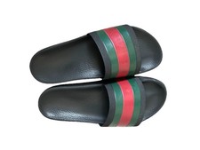 Gucci Web Men's Rubber Slide Sandal - Black Rubber, US 12