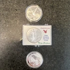 3 oz silver bullion coin lot. 2009 eagle, 2003 Mexican, Libertad, 2016 Kooaburra