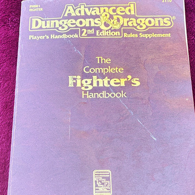 TSR AD&D 2nd Edition The Complete Fighter's Handbook Rules Supplement 1989 2110
