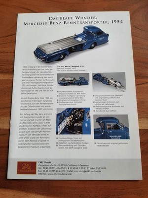 Das blaue Wunder - Mercedes Renntrsnsporter - CMC - Reklame/Werbung (ZH)
