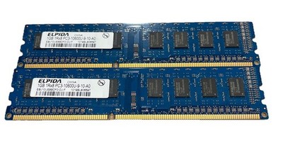 ELPIDA 2x 1GB 1Rx8 PC3-10600U-9-10-A0 RAM Memory