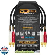 1.5 Foot RCA Cable Pair - WBC-PRO-LOCAP Low-Capacitance (14pF/ft)