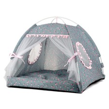 pawstrip Dog Tent Indoor Cat House Pink Puppy Bed Portable Pet Teepee Princess D