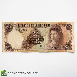CAYMAN ISLANDS: 1 x 25 Cayman Islands Dollar Banknote.