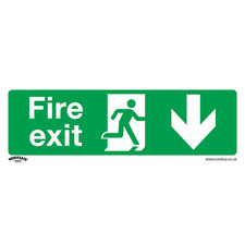 Image of Sealey Safe Conditions Safety Sign Fire Exit Down Self-Adhesive Vinyl SS22V1