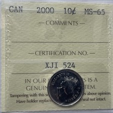 2000 Canada 10 Cent. ICCS Certified MS-65. C-2394