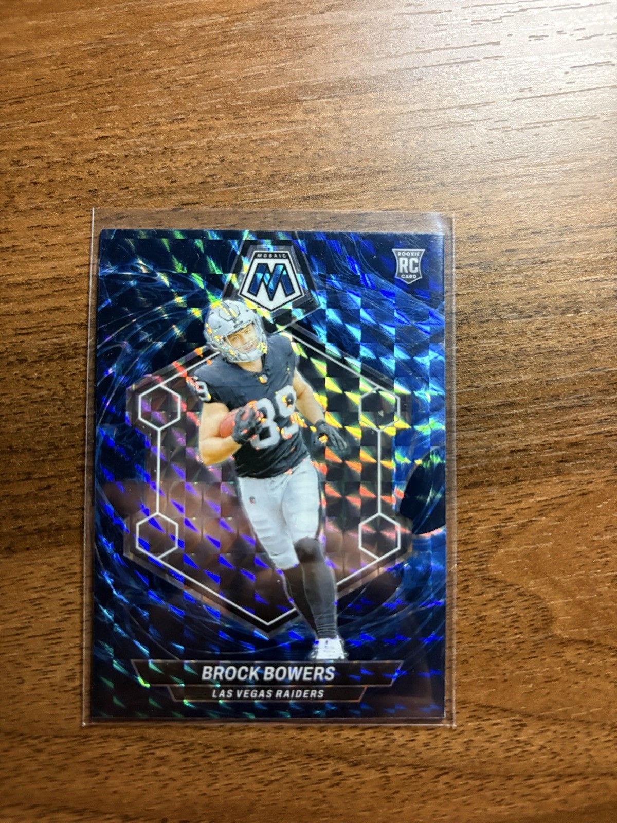 2024 PANINI MOSAIC ROOKIE GENESIS PRIZM BROCK BOWERS NO. 313 *LAS VEGAS RAIDERS*