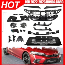 For Honda Civic Sedan 2022-23 Front Bumper Grille ＆ Fog light ＆ Molding ＆Bracket