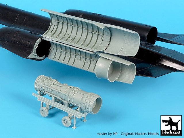 Black Dog 1/72 P&W J58 Engine on Trolley for SR-71A Blackbird