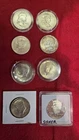 Lot of 8 90% Silver Half Dollars-6 Kennedy - 2 Franklin