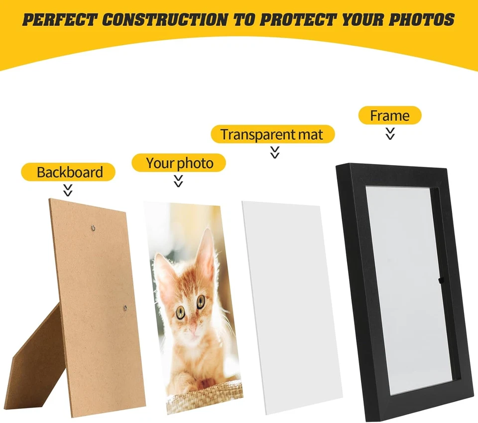 Juego de 50 marcos de fotos a granel con tapete montaje en pared fotos simples Fr Foto 3 de 4