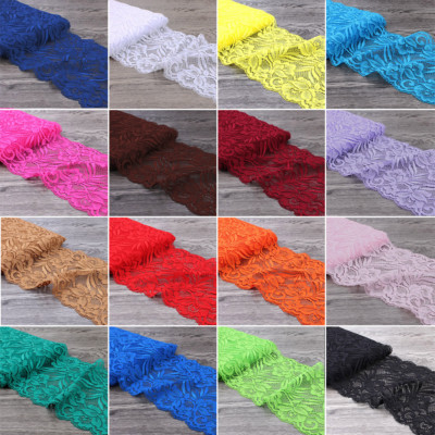 10yards 6''wide DIY Elastic Tulle Lace Trim Stretch Ribbon For Headband Clothing