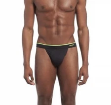 2XIST Mens Sliq Microfiber Thong - Black - Large