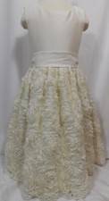 AMERICAN PRINCESS Girls Ivory Floral Skirt Self Belt Sleeveless Dress Sz 7