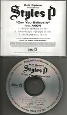 STYLES P w/ AKON Can you Believe it RADIO Trk & INSTRUMENTAL PROMO DJ CD Single 