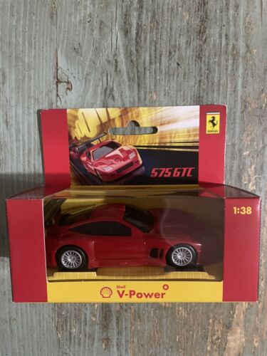 1:38 Ferrari 575 GTC Racing Red Die Cast Metal Model Shell V-Power Hot Wheels - Foto 11 di 11