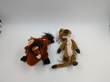 Disney Store The Lion King Timon  Pumbaa 8  Bean Bag Plush Lot New With Tags