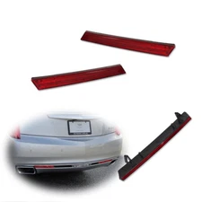 Red Rear Bumper Reflectors Lights Pair For 2013 2014 2015 2016 2017 Cadillac XTS