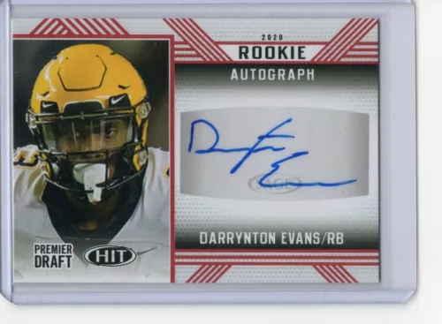 Darrynton Evans 2020 Sage Hit Premier Draft Rookie Autograph Red