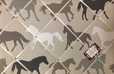 Clarke & Clarke Stampede Stone Horse Crafted Fabric Notice Pin Memo Photo Board
