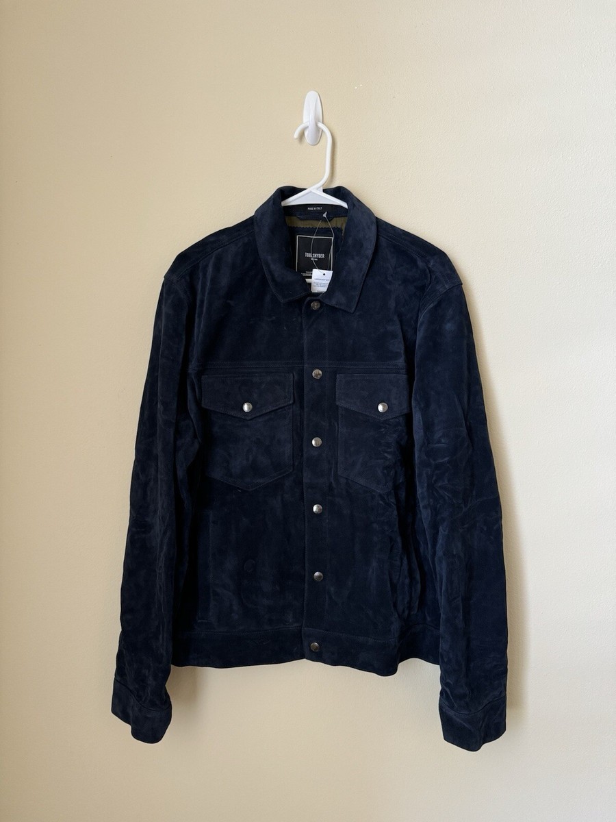 TODD SNYDER メンズ アウター S Todd Snyder New Dylan Italian Suede Snap Jacket Navy Blue XL