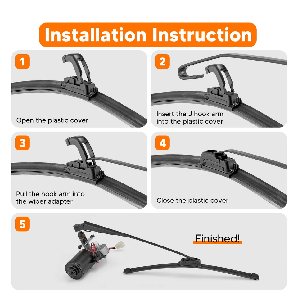 Electric Windshield Wiper Motor Switch & Side Center Mirrors Kit For Polaris RZR - Image 4 of 4