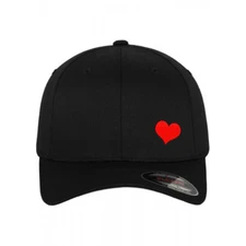 Flexfit FLEX FIT BASEBALL CAP HAT Red Heart Love Symbol embroidered