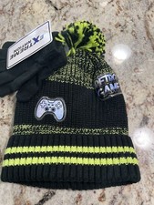 Boys Game black Beanie Winter Hat And Gloves  New