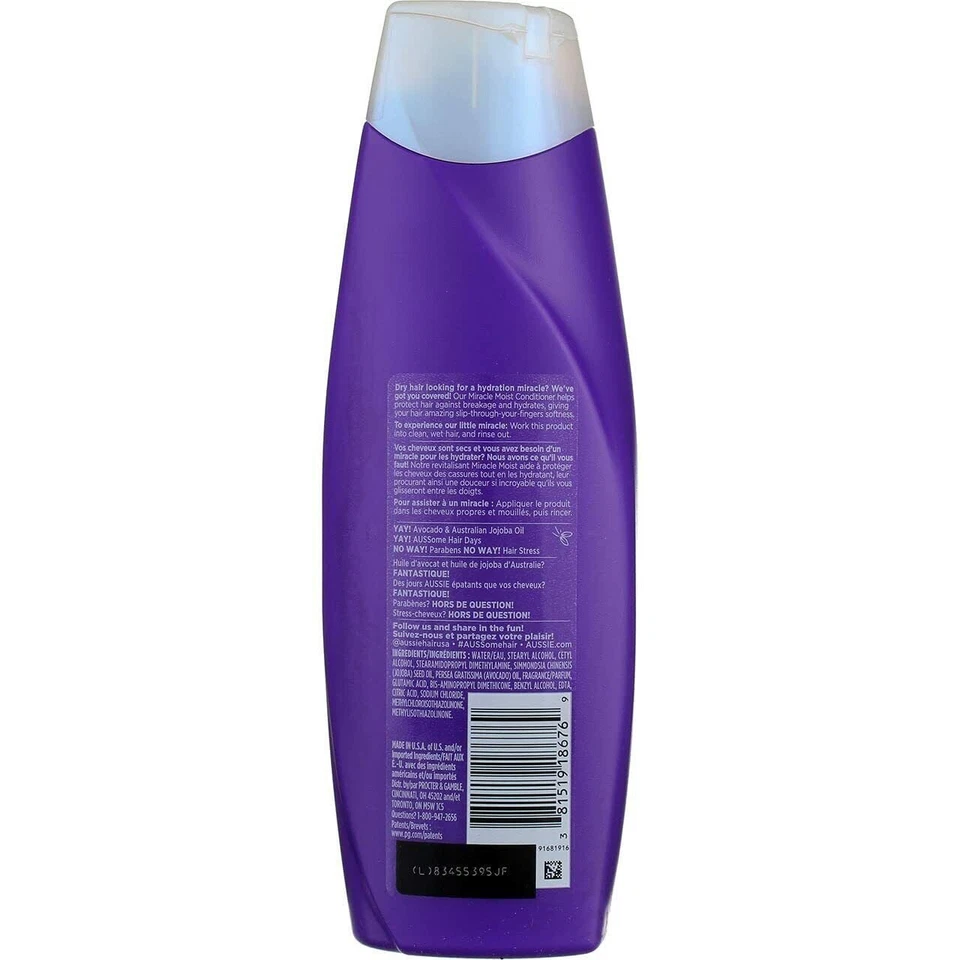 Champú Aussie, Miracle Moist, 12,1 onzas, (paquete de 3) Foto 3 de 3