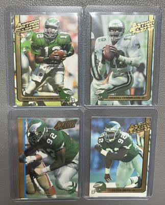 1990 s Action Packed Randall Cunningham and Reggie White Trading Cards  