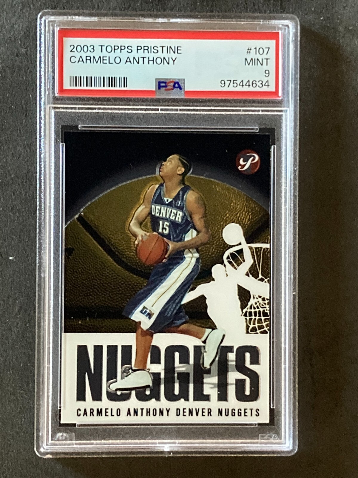 2003 Topps Pristine #107 Carmelo Anthony RC PSA 9