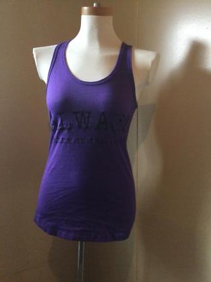 Always Tardy To The Party -Tank (xs) - purple with black 