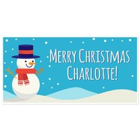 Merry Christmas From Santa And Snowman Holiday Personalized Banner Decoration Merry Christmas From Santa And Snowman Holiday Personalized Banner Decoration