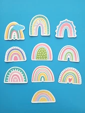 STICKERS x 10 RAINBOW Assorted Paper Crafts Sticker R12E