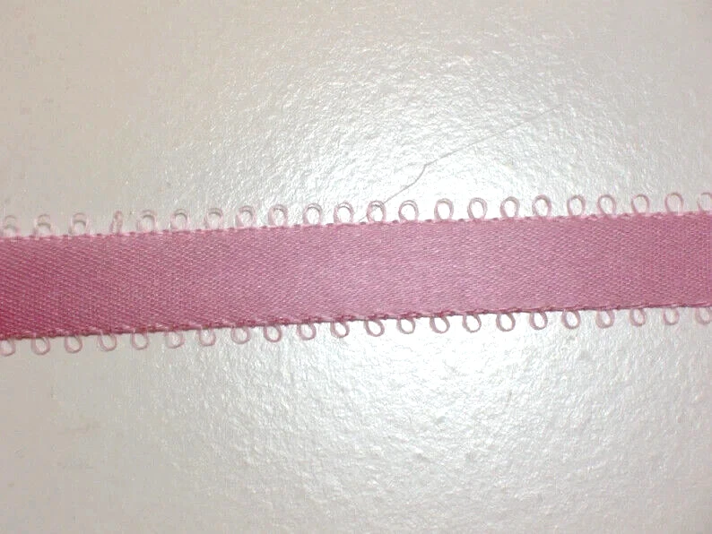 Dusty Pink Picot Double-Face Satin Ribbon 1/2" wide x 8 yards Feather Edge B10 - Image 3 of 4