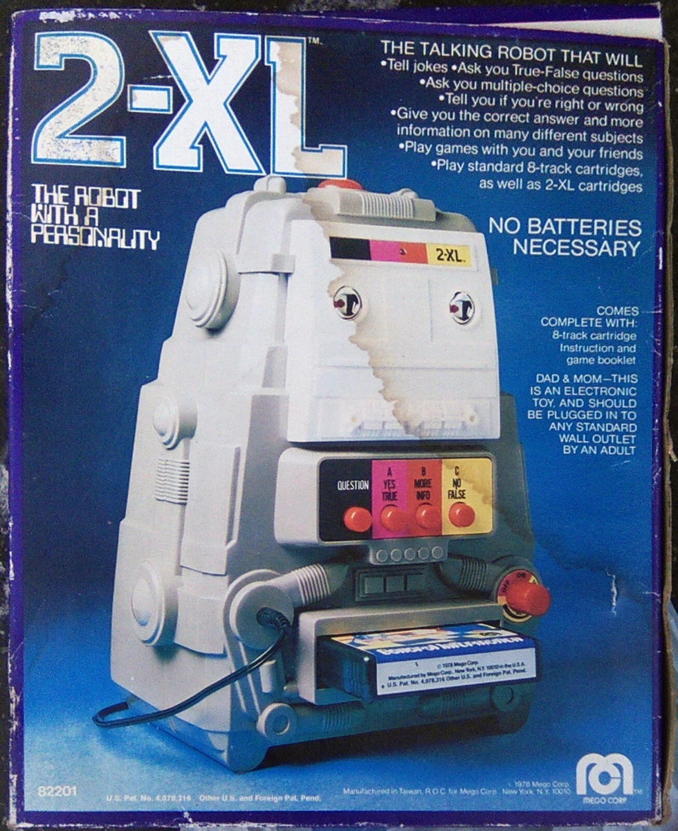 VINTAGE 2-XL TALKING TRIVIA ROBOT 8-TRACK PLAYER MEGO 1978 TAPE