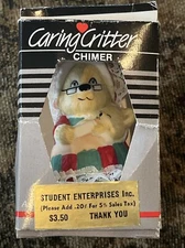 Vintage Caring Critter Chimer Ornament, Parent with Baby By JASCO - Nice!
