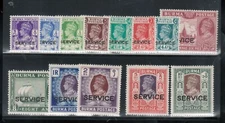 Burma #O15 - #O27 Very Fine Never Hinged Set