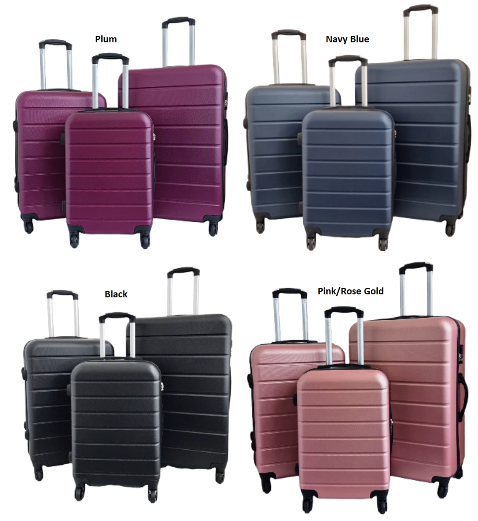 3pcs ABS Lightweight 4 Wheel Luggage Suitcase Travel Cabin Bag Hand Case  Trolley