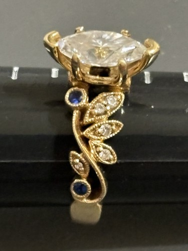 Kashi NY Designer~14k Yellow Gold Marquise Diamond Ring - Picture 9 of 10