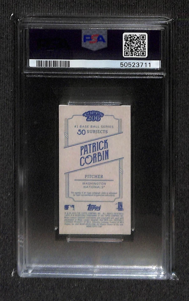 2020 Topps 206 ON CARD AUTOGRAPHS PATRICK CORBIN SSP PSA 10 AUTO 10 POP 2 RARE - Image 2 of 2