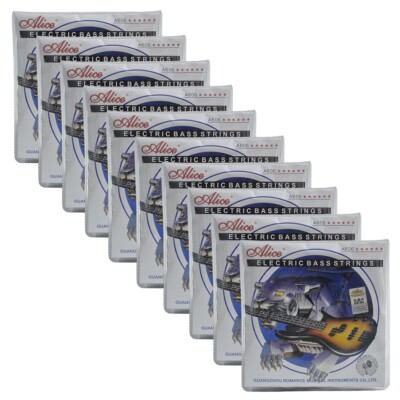 10Sets Alice Electric Bass Strings Nickel Alloy Wound GDAE 4 Strings Set A606M