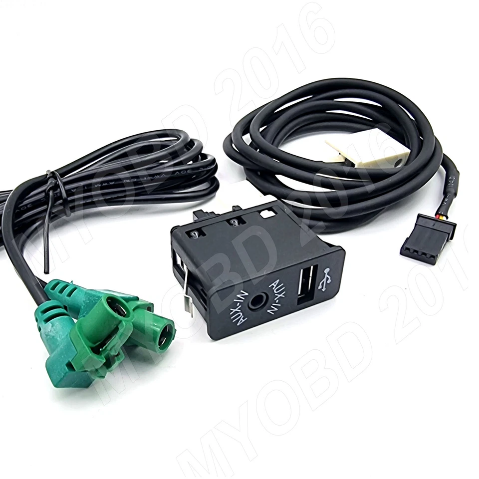 USB AUX Port Switch Cable For BMW 1 3 Series X1 E81 E87 E88 E82 E90 E91 E92 3.5m - Image 2 of 4