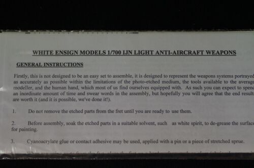 White Ensign Models IJN Light armes antiaériennes comme pièces de gravure photo 1:700 - Photo 1/3