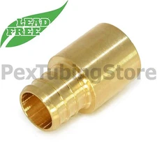 (10) 1" PEX x 1" Male Sweat Adapters - Brass Crimp Fittings, LEAD-FREE