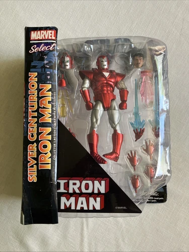 Iron Man Marvel Select Silver Centurion Action Figure Diamond Select! Box Damage